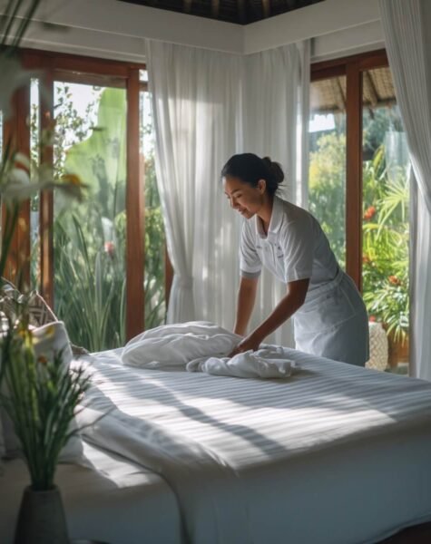 Guest services in Bali for villa owners including personalized check-in, concierge support, housekeeping, and 24/7 guest assistance