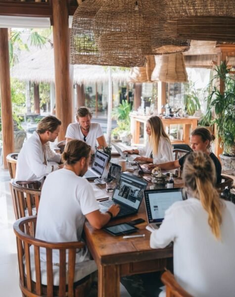 Professional Bali villa marketing with property listings on booking platforms, digital advertising, and guest satisfaction management