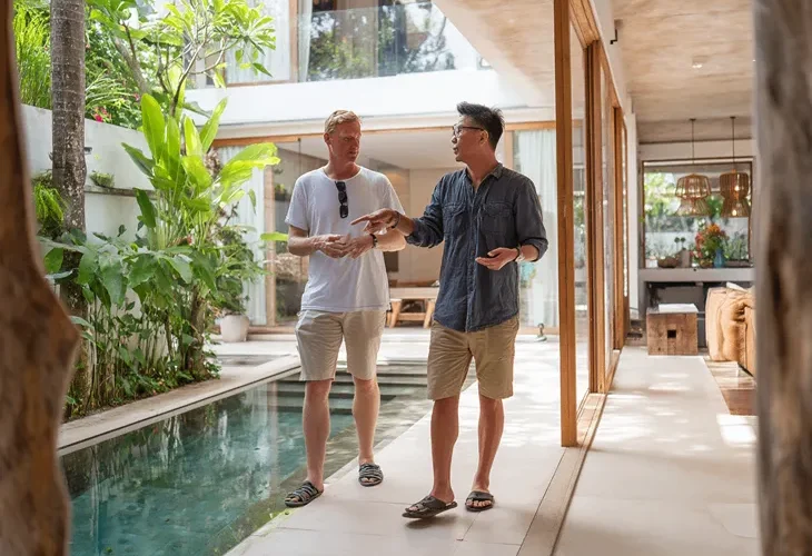 Luxury Villa Interior Design 2026 – Polished concrete floors and natural stone styling in Bali