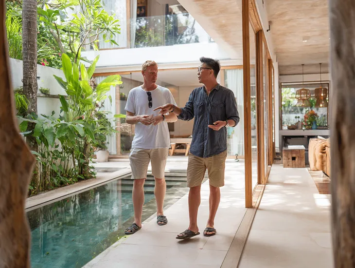 Luxury Villa Interior Design 2026 – Polished concrete floors and natural stone styling in Bali