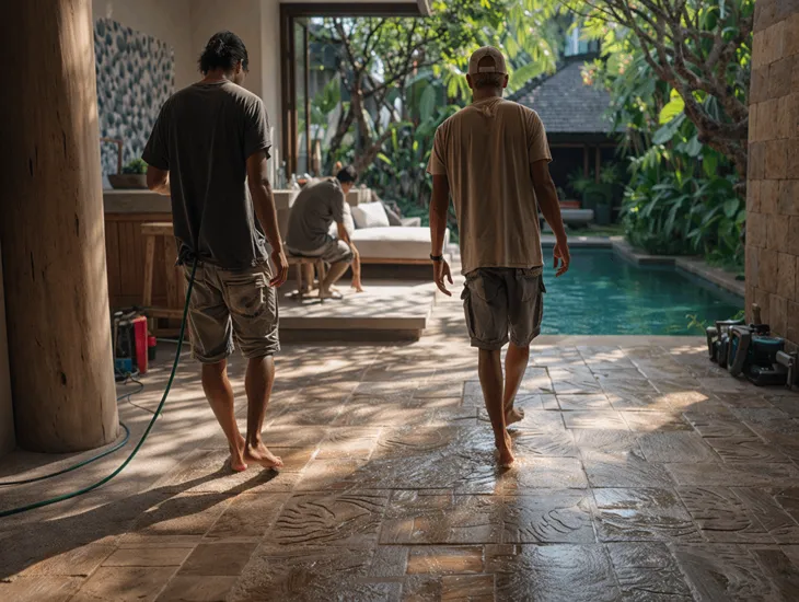 Natural Stone Surfaces 2026 – Premium limestone and Brown Java Flagstone textures in Bali