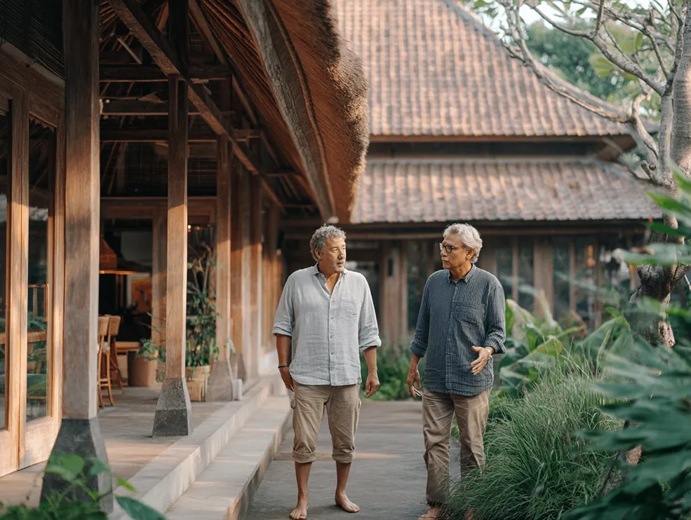 Biophilic design Bali – sustainable guest experience, natural ventilation architecture, and tropical stone textures