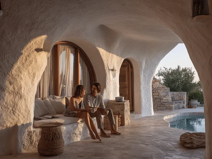 Luxury Villa Architecture Bali – Arched doorways, white stucco finishes, and tropical indoor-outdoor living design