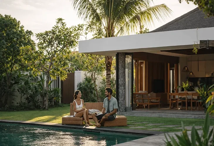 Berawa villa leasing in Bali guide 2026 – Modern tropical pool villa with rice field views in Canggu for foreigners