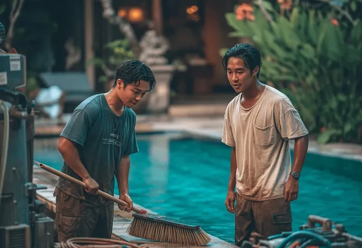 Bali villa pool maintenance standards 2026 – algae prevention, Permenkes compliance, and pH testing kits for Seminyak luxury properties