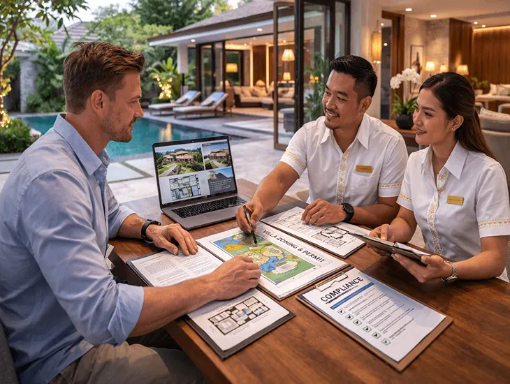 Villa Operations in Bali 2026 – NIB registration, hospitality KBLI compliance, and building permit verification for investors