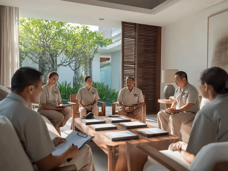Villa SOP training in Bali 2026 – Operational guidelines, housekeeping procedures, and staff compliance.